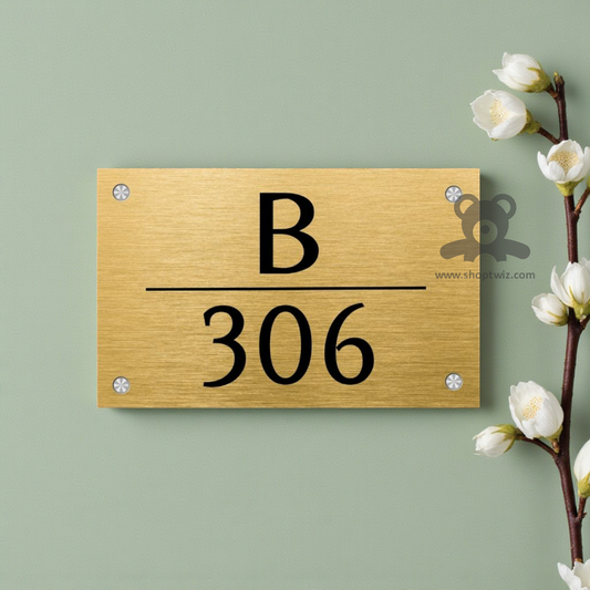 ShopTwiz Rectangle Wood Black Latter Name Plate for House and Office