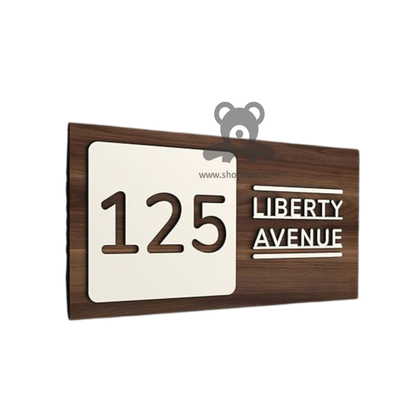 ShopTwiz Rectangle Wood White Letter Name Plate for House and Office