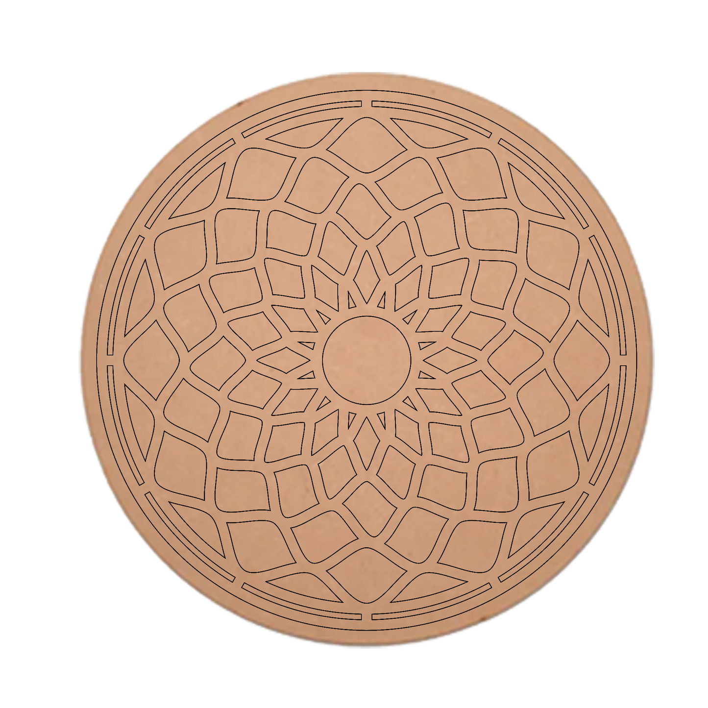 MDF Pre Marked Amazing Craft  Art Cutout Design Craft Round