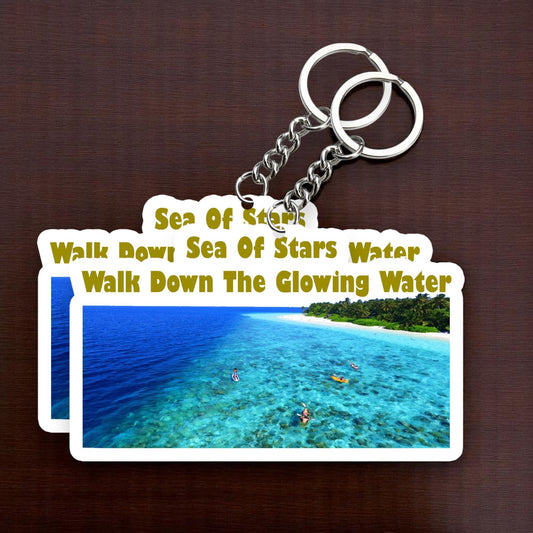 Sea of stars Walk Down the Glowing water  Key Chain (Set of 2)