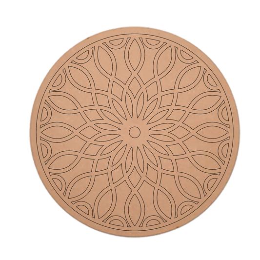 MDF Pre Marked Mandala Art Design Craft Round