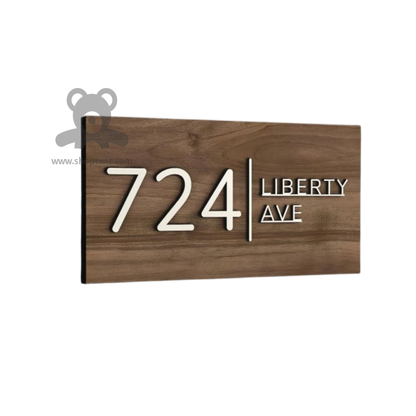 ShopTwiz Rectangle Wood with White Letter Name Plate for House and Office