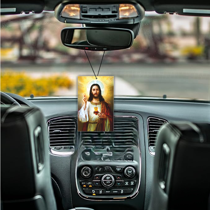ShopTwiz Yesu Ji Sacred Cross Car Hanging Decorative