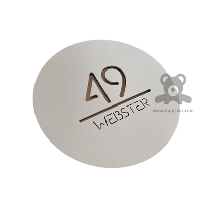 ShopTwiz Circle White Golden Letter Name Plate for House and Office