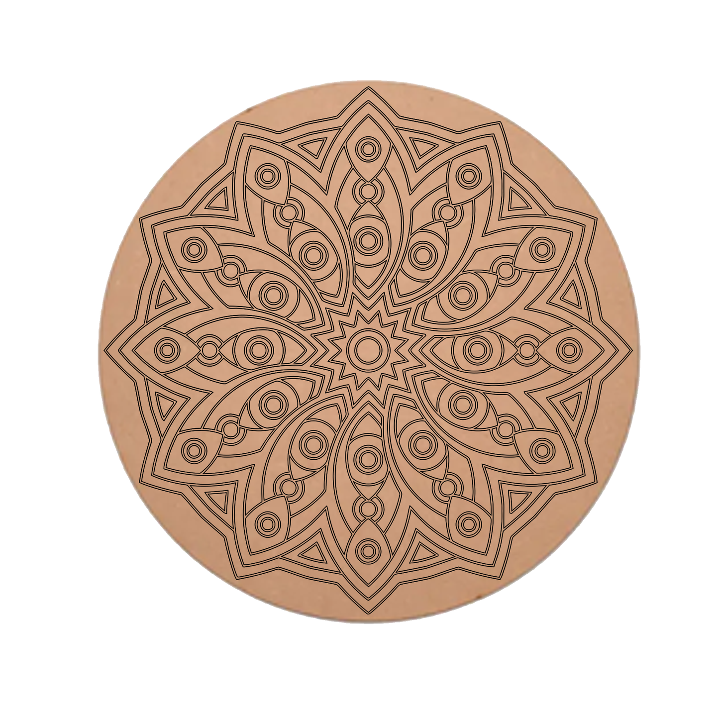 MDF Pre Marked Mandala Beautiful Design Art Round Cutout Design