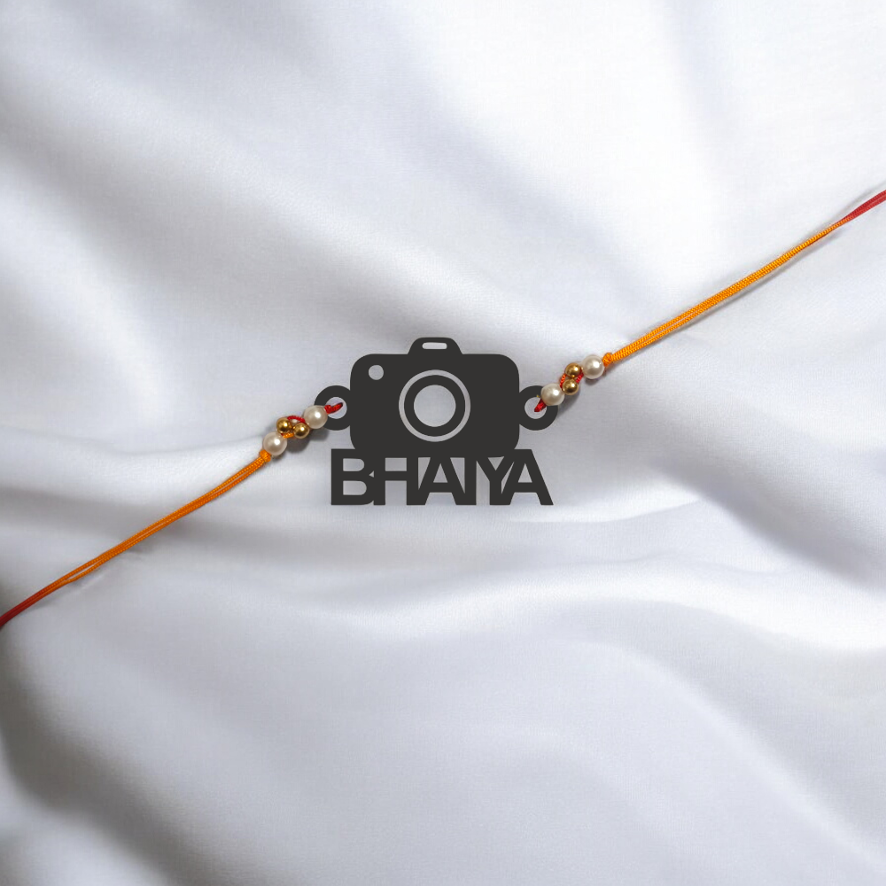 Bhai Wooden Rakhi ( Camera )