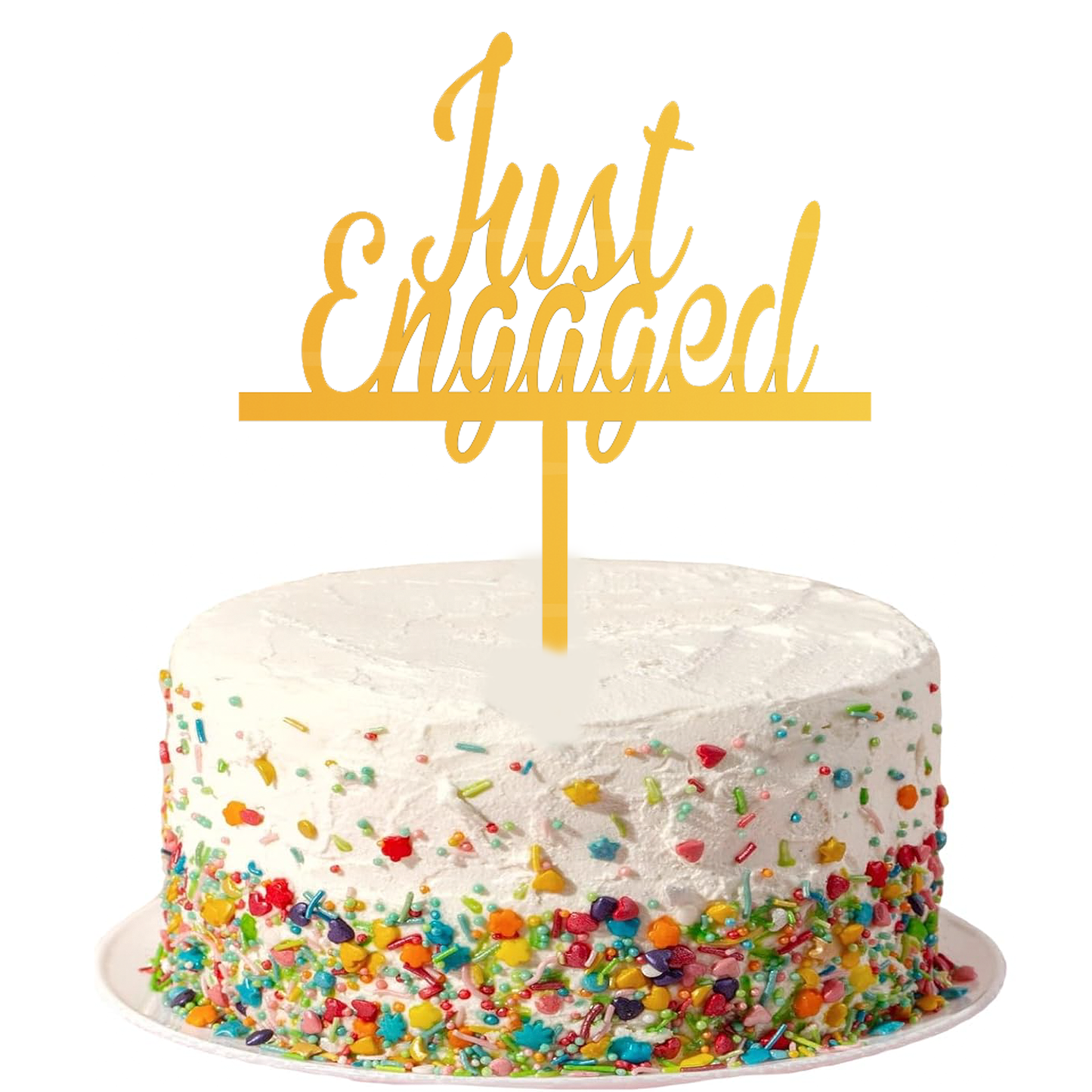 Just Engaged Cake Topper