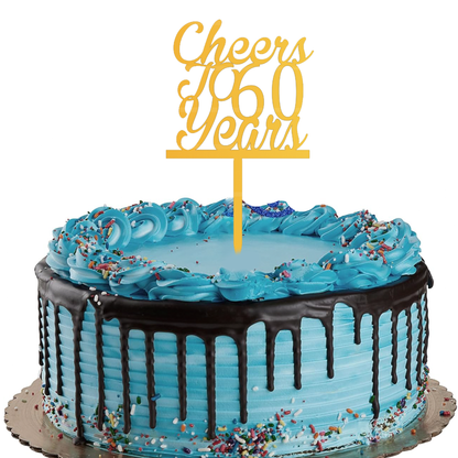 Cheer & TO 60 Year  Cake Topper