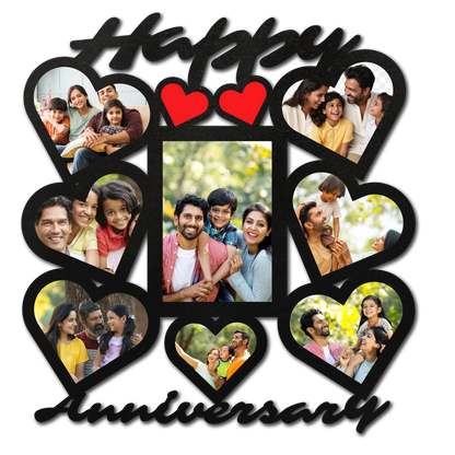 ShopTwiz Happy Anniversary Collage Photo Frame with 8 photos ( Customizable )