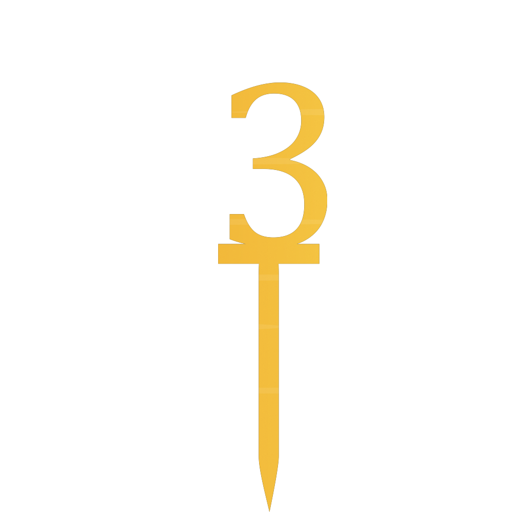 3 Number Cake Topper