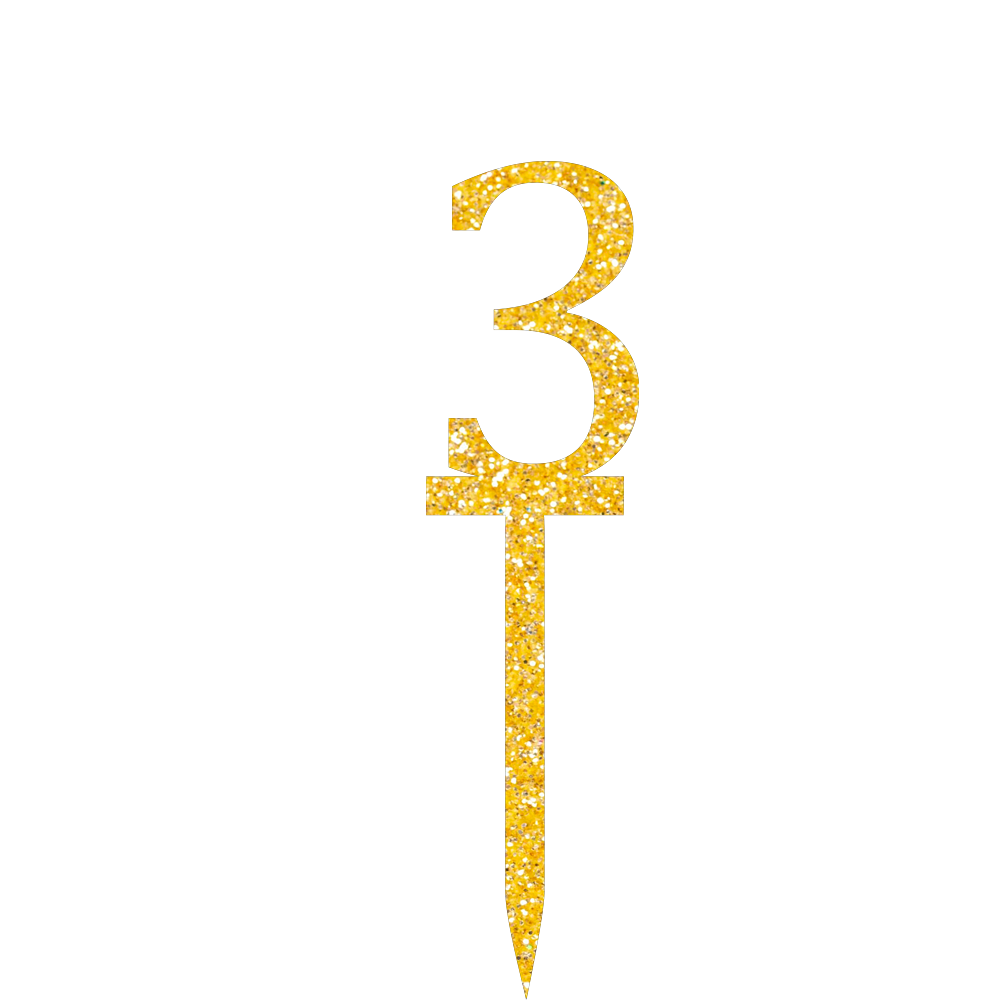 3 Number Cake Topper