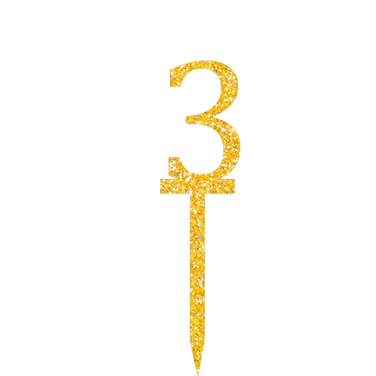 3 Number Cake Topper