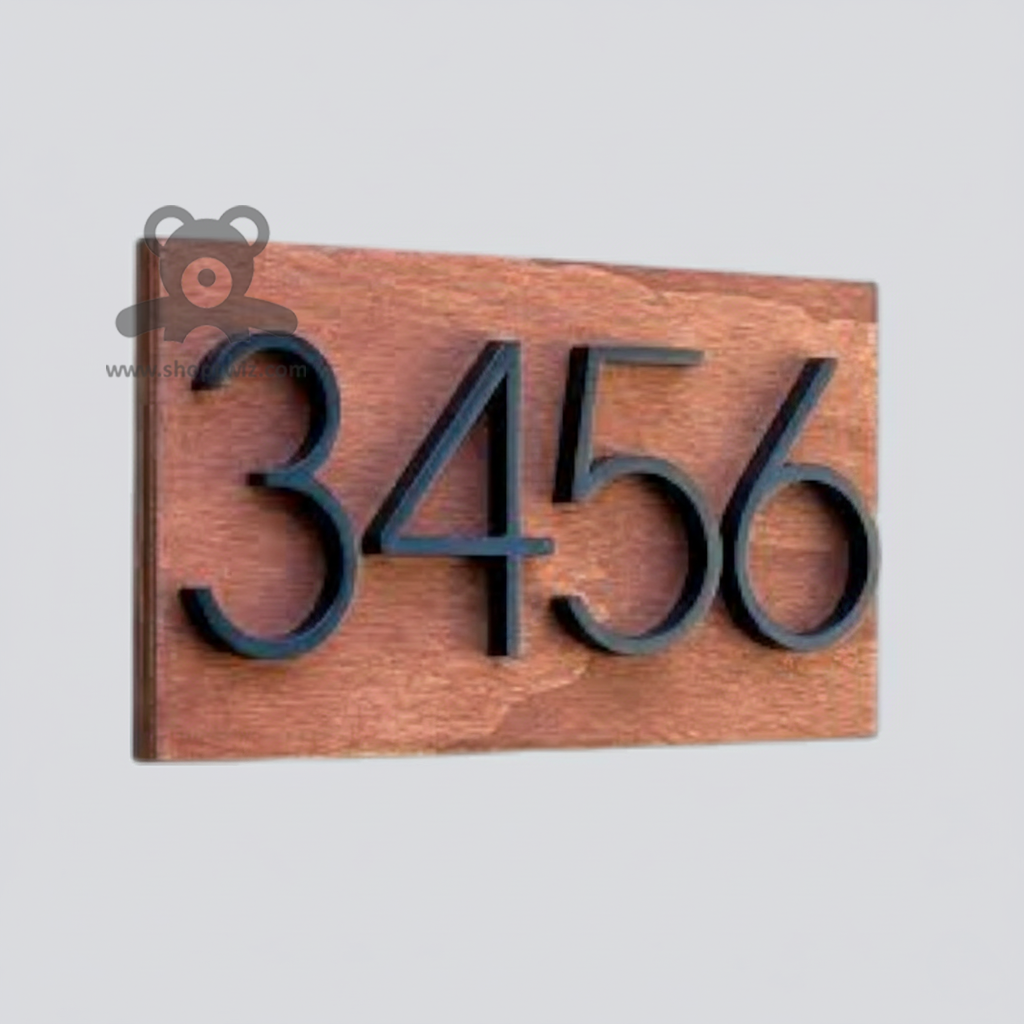 ShopTwiz Rectangle Wood With Z Black Letter Name Plate for House and Office