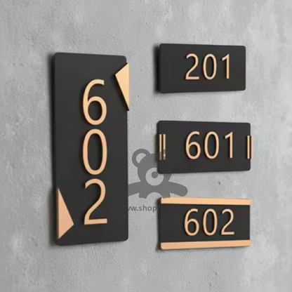 ShopTwiz Rectangle Black Wood Design Wood Letter Name Plate for House and Office