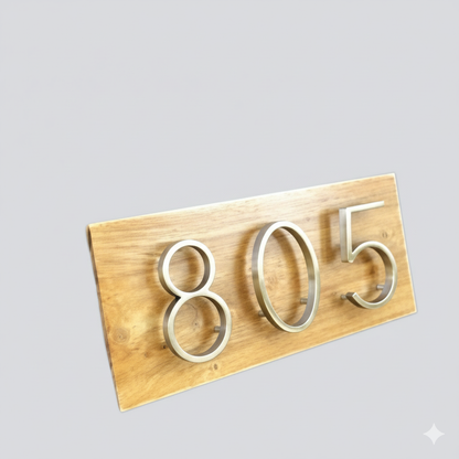 ShopTwiz Rectangle Pine Wood  Back with 3D Letter Name Plate for House and Office