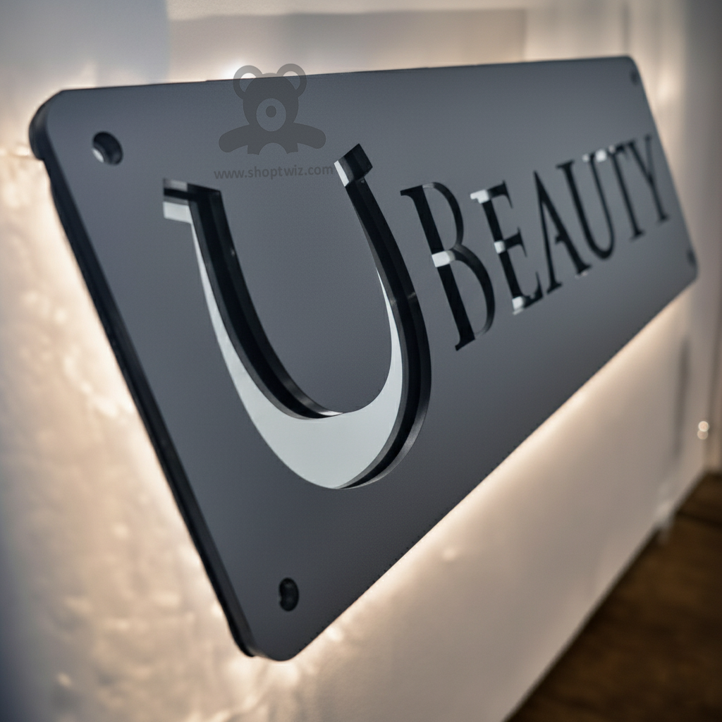 ShopTwiz Rectangle Black And Letter Transparent Acrylic Name Plate for House and Office