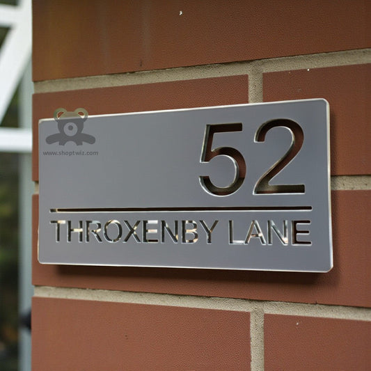 ShopTwiz Rectangle Black Golden Letter Name Plate for House and Office