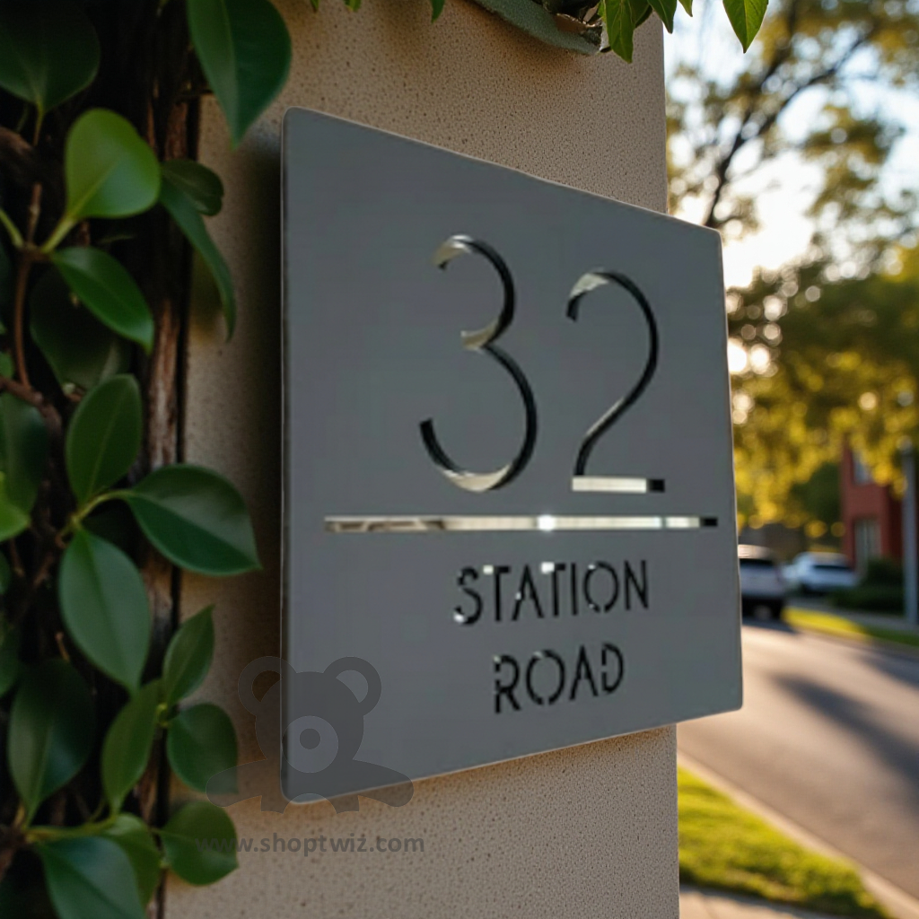 ShopTwiz Rectangle Black Golden Letter Name Plate for House and Office