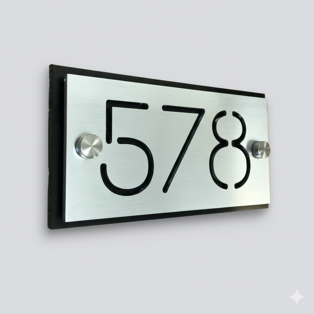 ShopTwiz Rectangle Black White Letter Plate Name Plate for House and Office