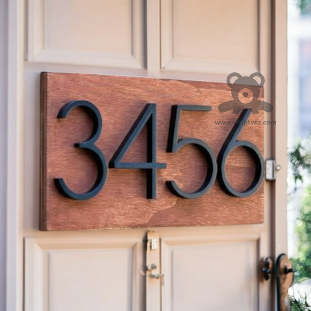 ShopTwiz Rectangle Wood With Z Black Letter Name Plate for House and Office