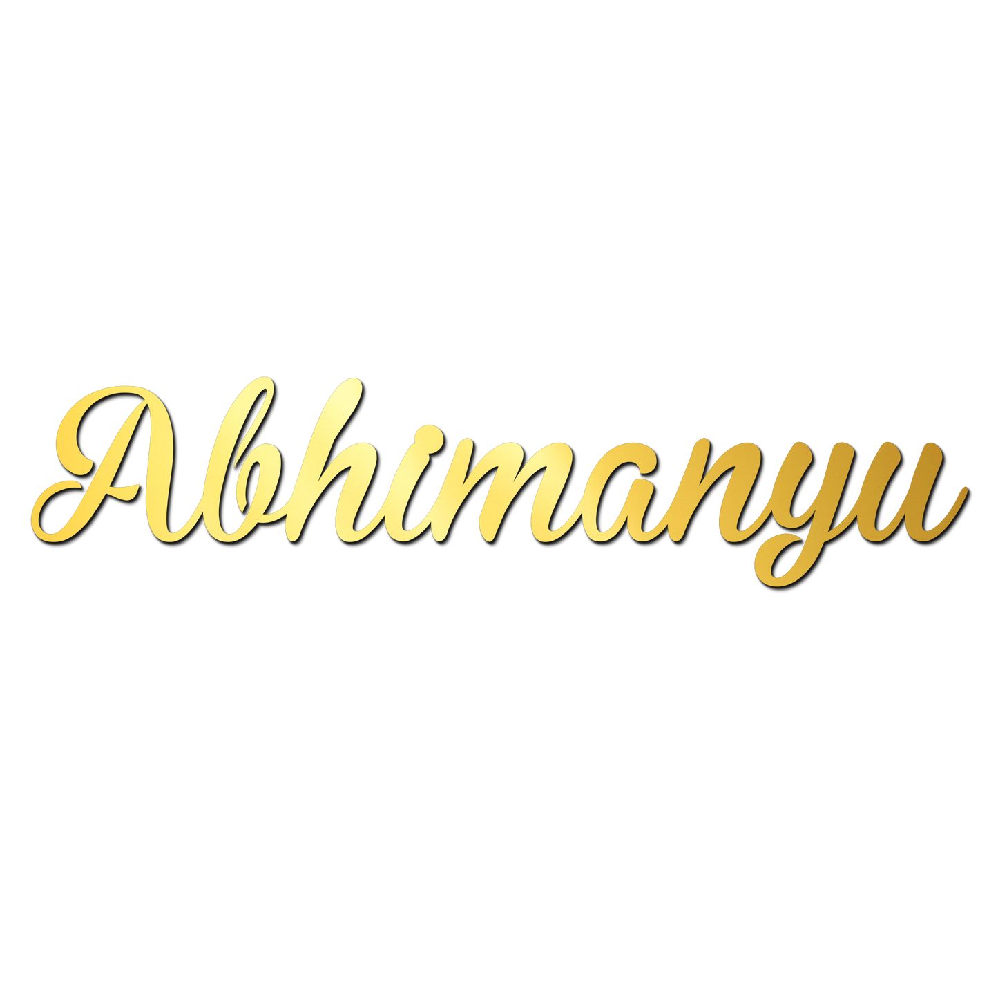 Abhimanyu Name Golden Acrylic Cutout Design for Resin Art / Art and Craft