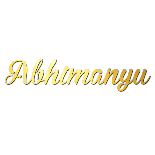 Abhimanyu Name Golden Acrylic Cutout Design for Resin Art / Art and Craft