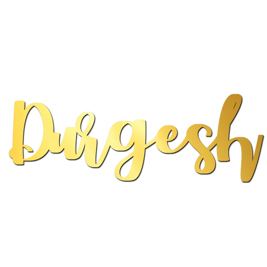 Durgesh Name Golden Acrylic Cutout Design for Resin Art / Art and Craft