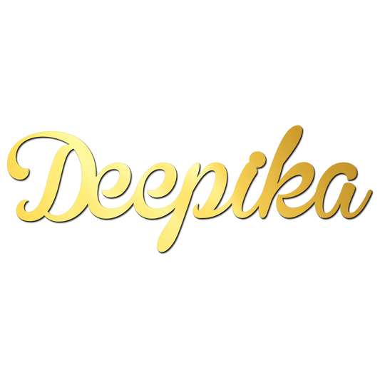 Deepika Name Golden Acrylic Cutout Design for Resin Art / Art and Craft