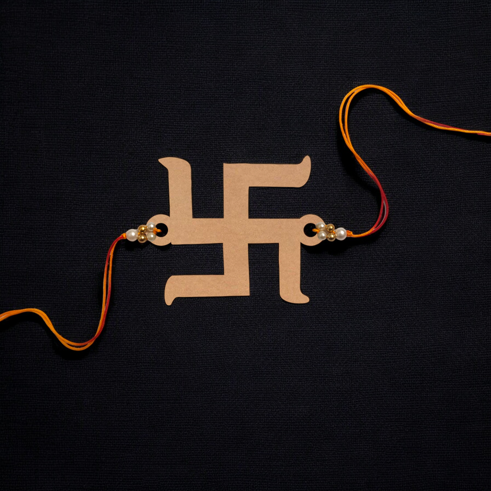 Swastika Wooden Rakhi