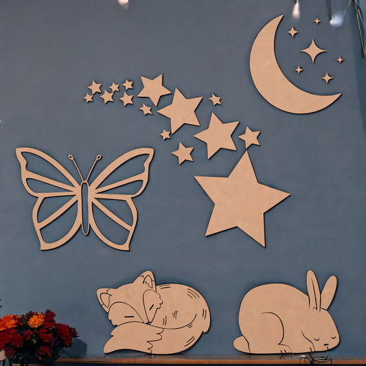 Sleeping Bunny MDF Wall Art For Home Decoration ,Living Room Bedroom Kids Room