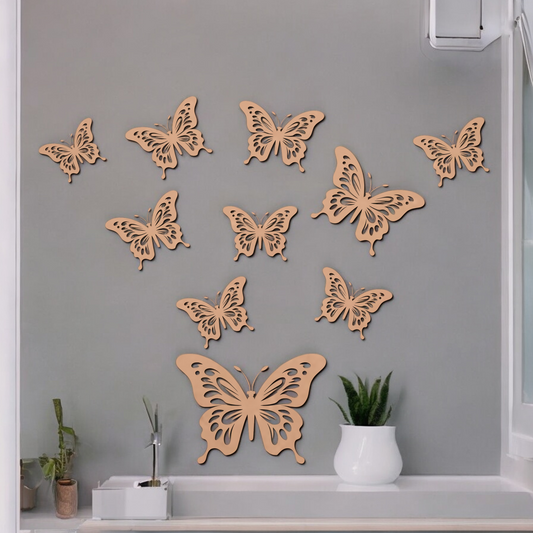 Flying Butterflies MDF Wall Art For Home Decoration ,Living Room Bedroom Kids Room