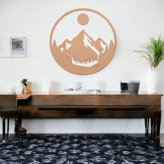 Mountain Logo MDF Wall Art For Home Decoration ,Living Room Bedroom Kids Room