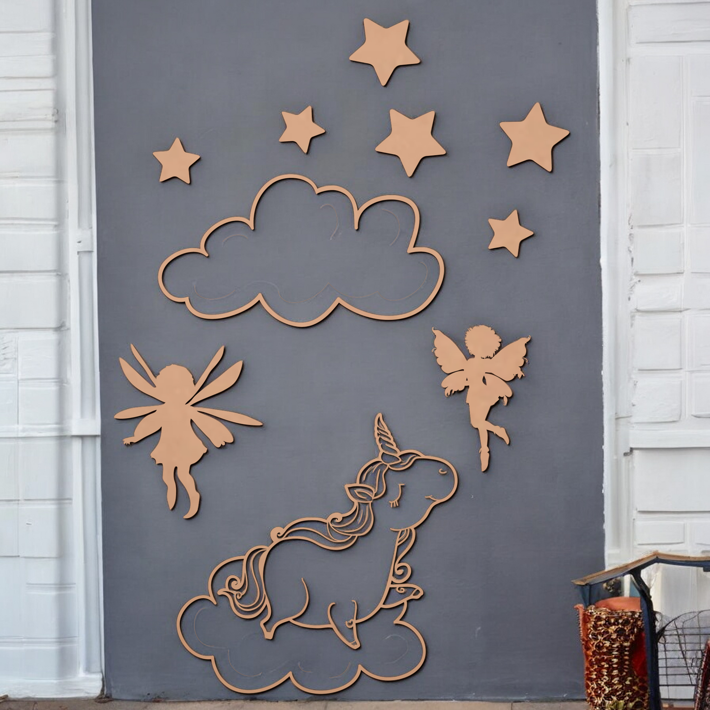 Cute Unicorn 2 MDF Wall Art For Home Decoration ,Living Room Bedroom Kids Room