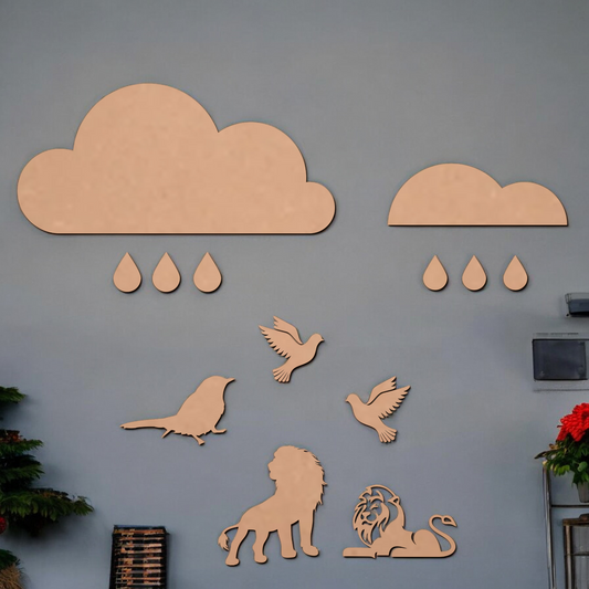 Zoo MDF Wall Art For Home Decoration ,Living Room Bedroom Kids Room