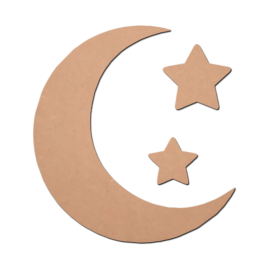 Moon Star MDF Cutouts for Art and Craft Work / Craft Shapes