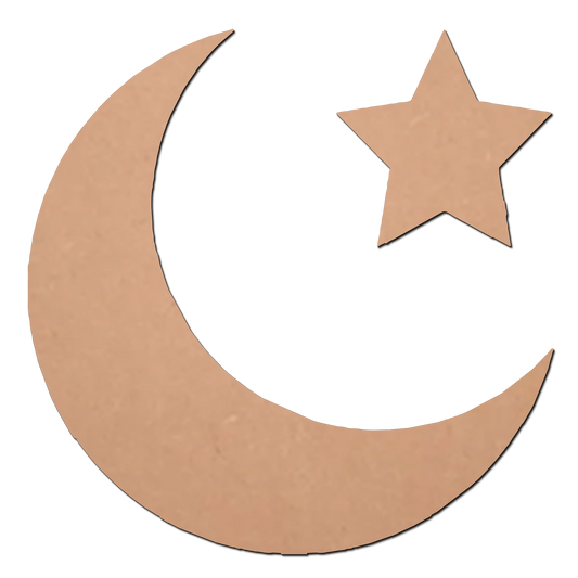 Moon Star 3 MDF Cutouts for Art and Craft Work / Craft Shapes