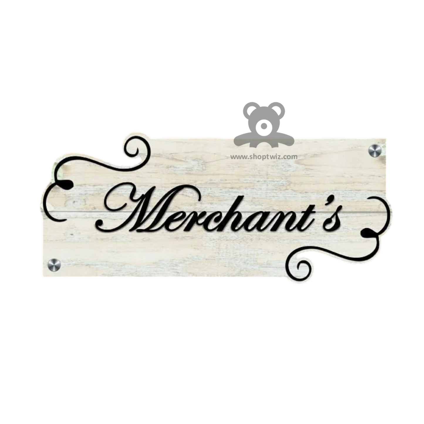 ShopTwiz Rectangle Wood Design with Black Letter Name Plate for House and Office