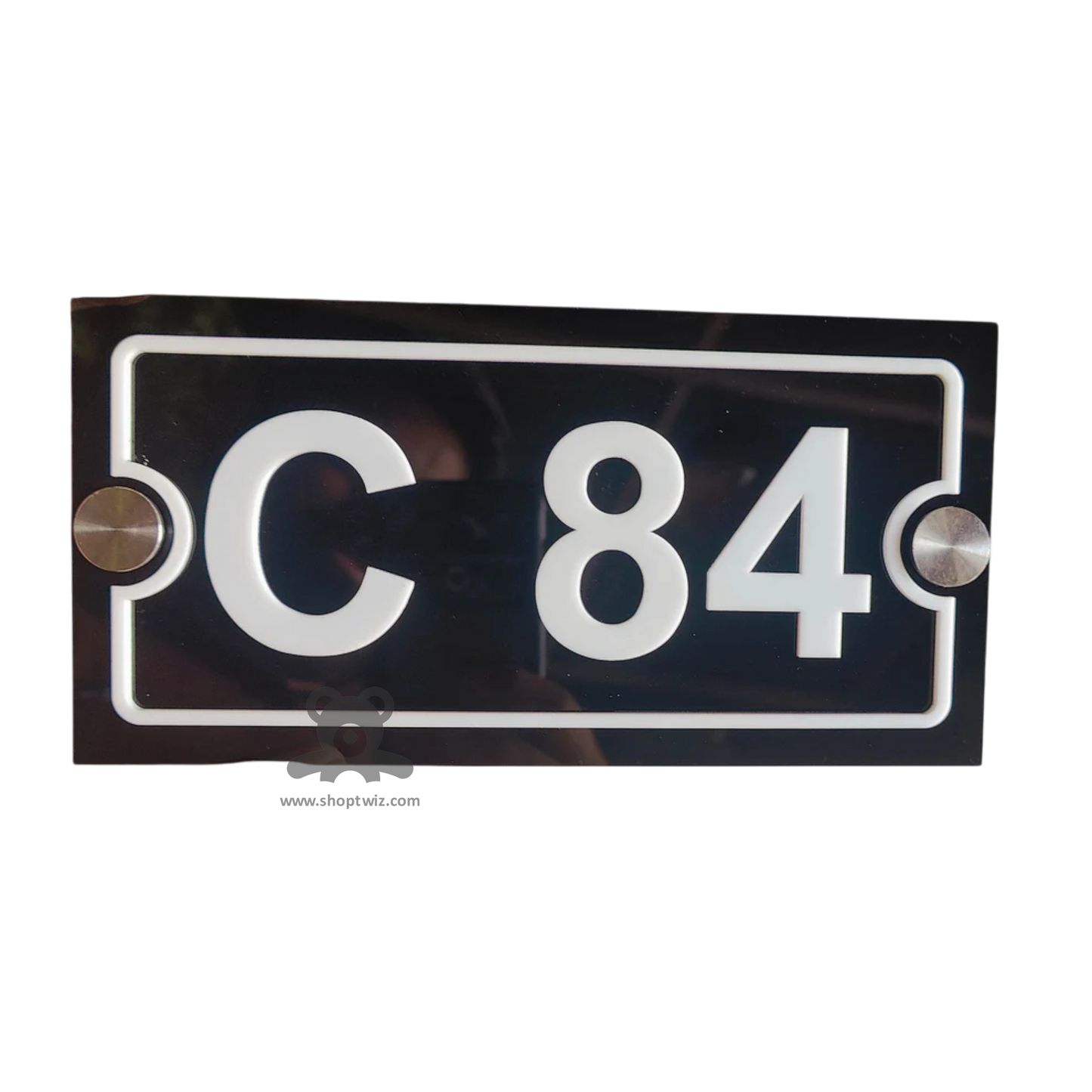 ShopTwiz Rectangle Black White Design and Letter Name Plate for House and Office