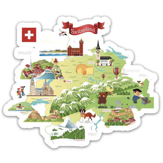 ShopTwiz Switzerland Beauty City Fridge Magnet and Door Magnets