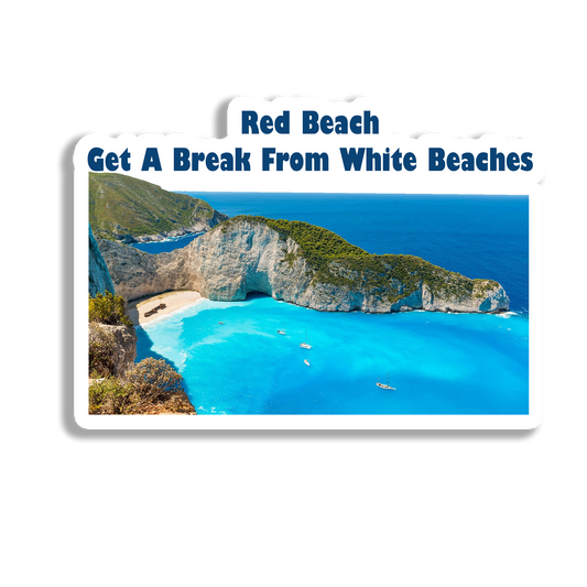 Red Beach Beautiful Souvenir Fridge Magnet