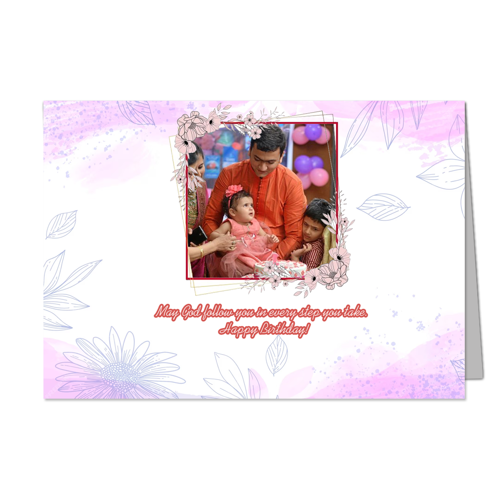 Happy Birthday My Dear Daughter- Customized Greeting Card - Add Your Own Photo