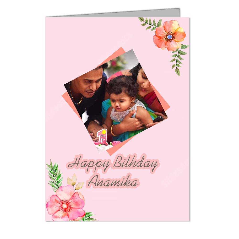 Happy Birthday Anamika - Customized Greeting Card - Add Your Own Photo