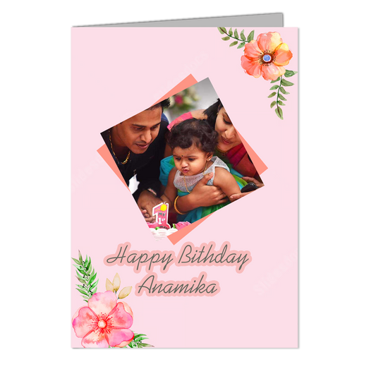 Happy Birthday Anamika - Customized Greeting Card - Add Your Own Photo