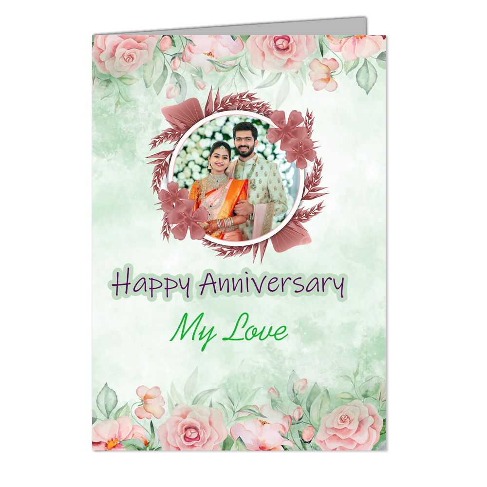Happy Anniversary - Customized Greeting Card - Add Your Own Photo
