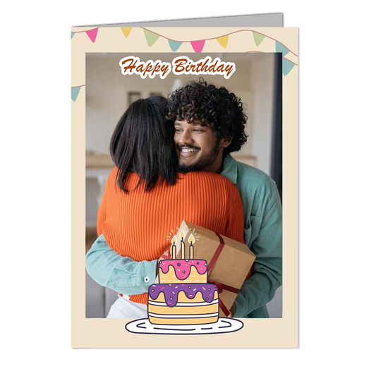 Happy Bithday My Brother - Customized Greeting Card - Add Your Own Photo