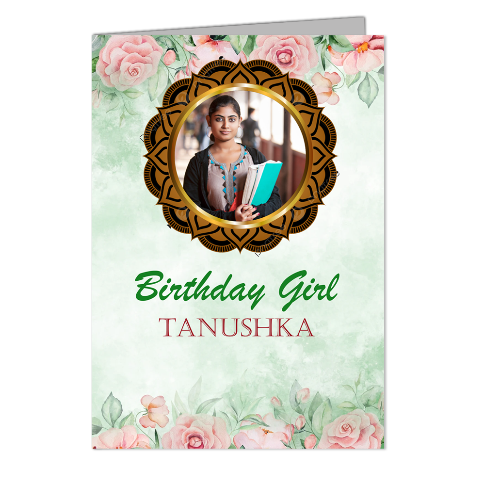 Birthday Girl Tanushka - Customized Greeting Card - Add Your Own Photo