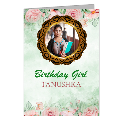Birthday Girl Tanushka - Customized Greeting Card - Add Your Own Photo