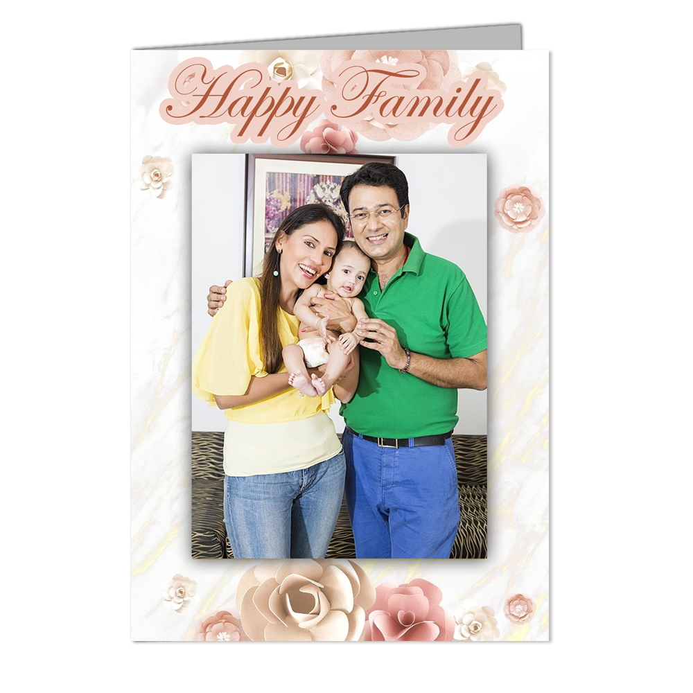 Happy Family - Customized Greeting Card - Add Your Own Photo