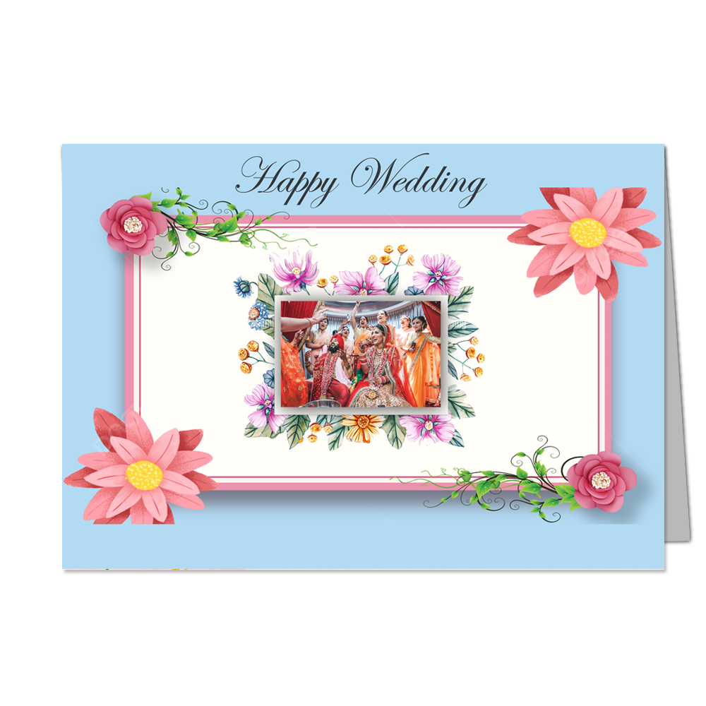 Happy Wedding  - Customized Greeting Card - Add Your Own Photo