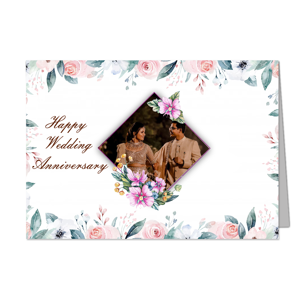 Happy Wedding  Anniversary - Customized Greeting Card - Add Your Own Photo